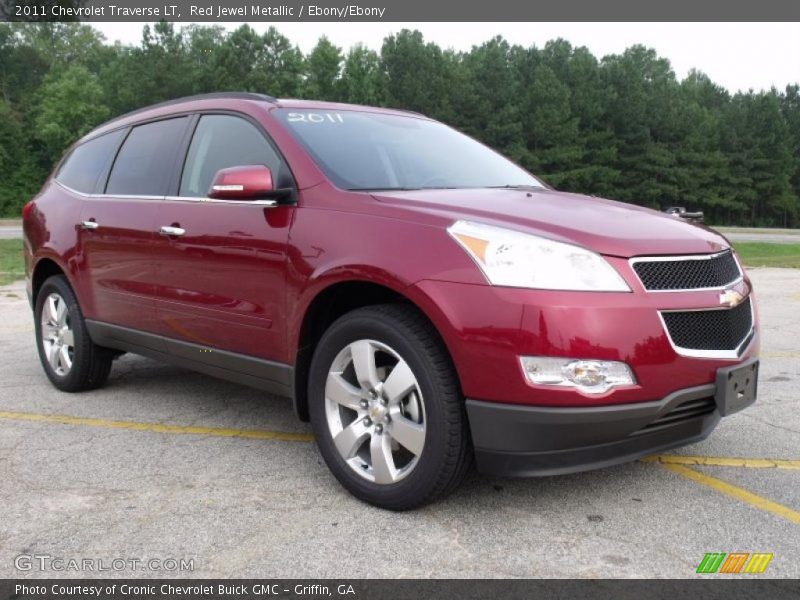 Red Jewel Metallic / Ebony/Ebony 2011 Chevrolet Traverse LT