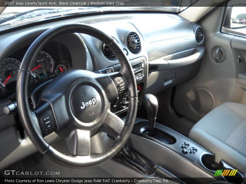 Black Clearcoat / Medium Slate Gray 2007 Jeep Liberty Sport 4x4