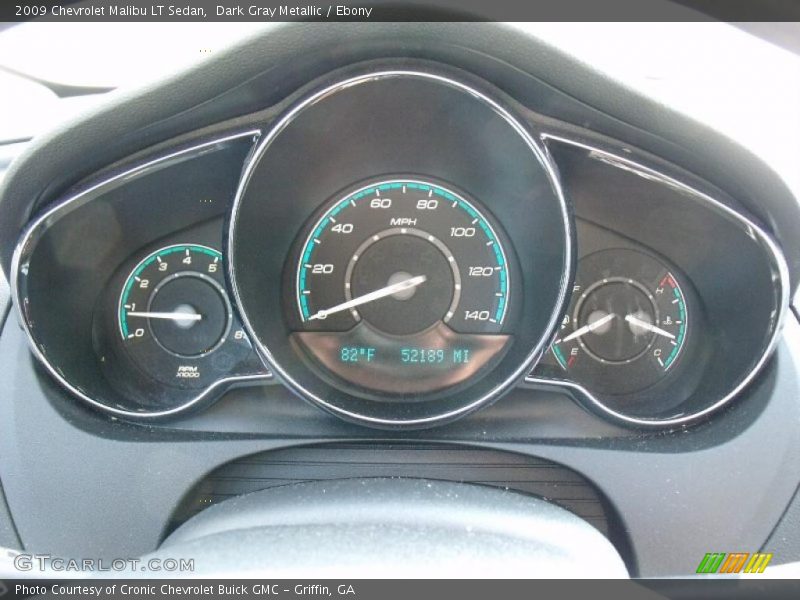 Dark Gray Metallic / Ebony 2009 Chevrolet Malibu LT Sedan