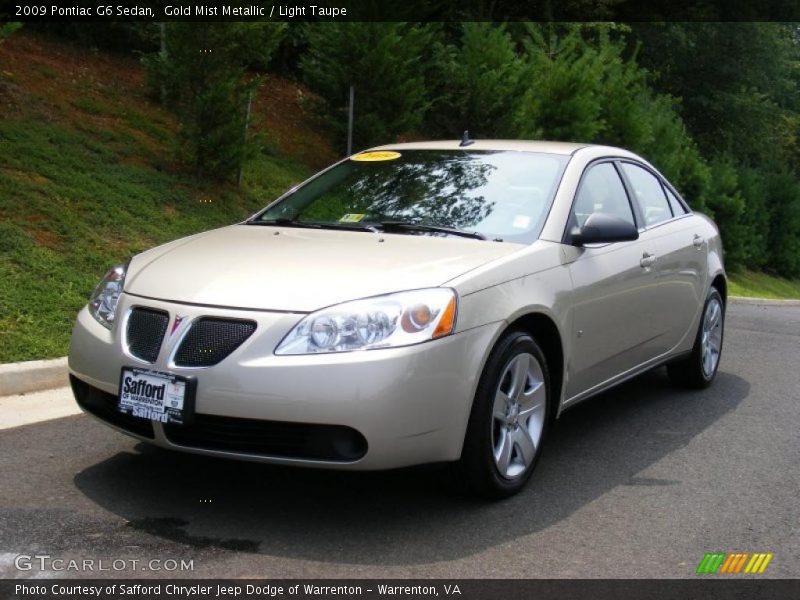 Gold Mist Metallic / Light Taupe 2009 Pontiac G6 Sedan