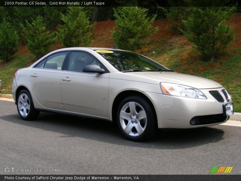 Gold Mist Metallic / Light Taupe 2009 Pontiac G6 Sedan