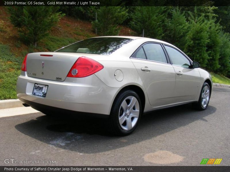 Gold Mist Metallic / Light Taupe 2009 Pontiac G6 Sedan