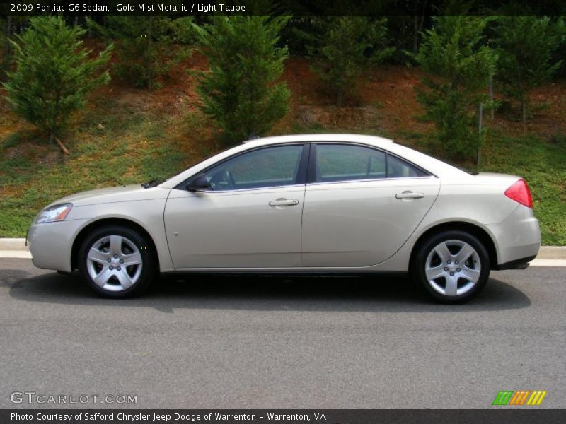Gold Mist Metallic / Light Taupe 2009 Pontiac G6 Sedan
