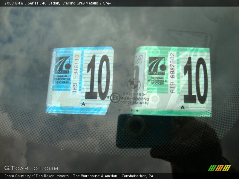 Sterling Grey Metallic / Grey 2003 BMW 5 Series 540i Sedan
