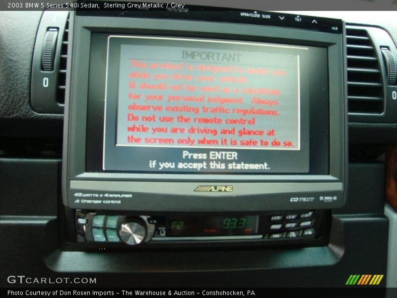 Sterling Grey Metallic / Grey 2003 BMW 5 Series 540i Sedan