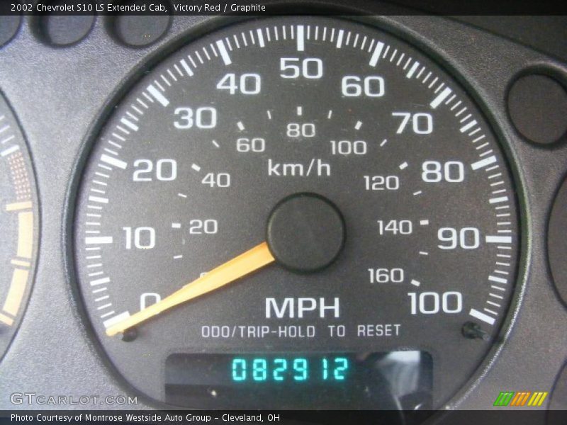 Victory Red / Graphite 2002 Chevrolet S10 LS Extended Cab