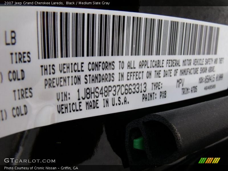 Black / Medium Slate Gray 2007 Jeep Grand Cherokee Laredo