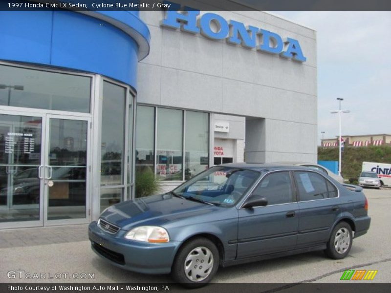 Cyclone Blue Metallic / Gray 1997 Honda Civic LX Sedan