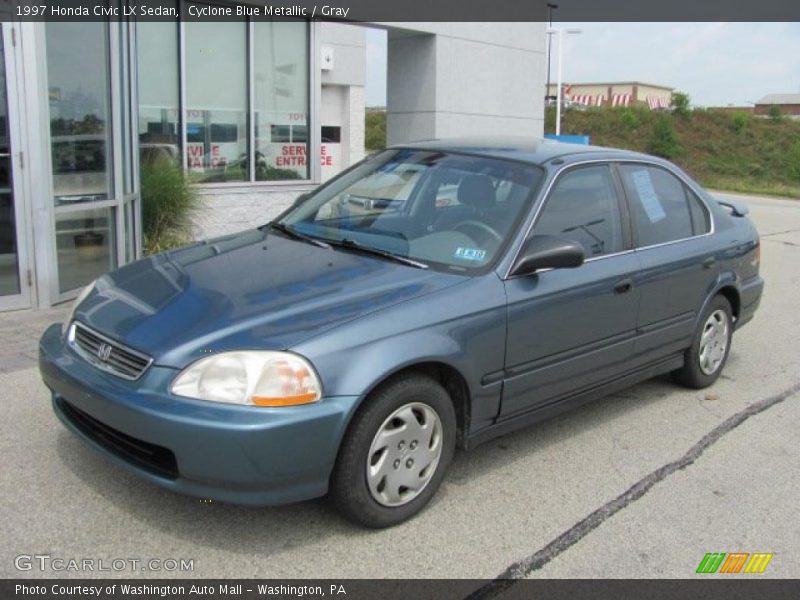 Cyclone Blue Metallic / Gray 1997 Honda Civic LX Sedan