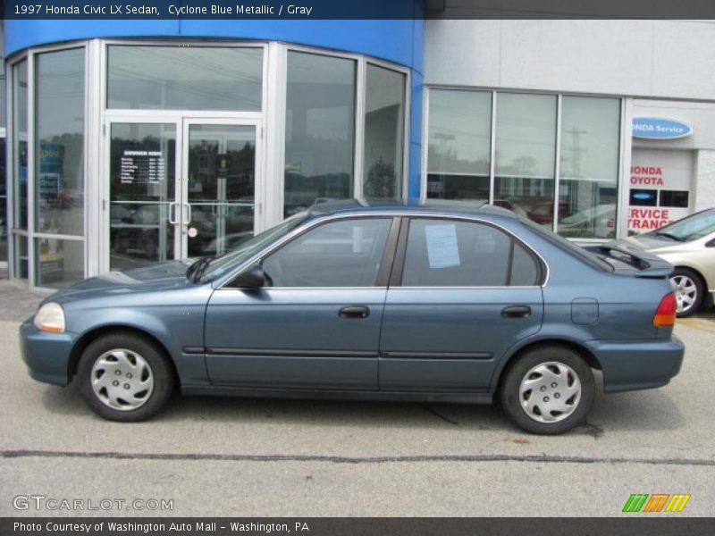 Cyclone Blue Metallic / Gray 1997 Honda Civic LX Sedan