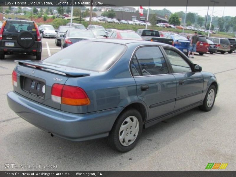 Cyclone Blue Metallic / Gray 1997 Honda Civic LX Sedan