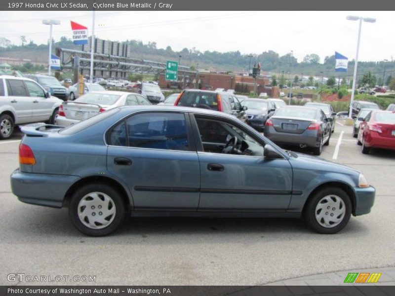 Cyclone Blue Metallic / Gray 1997 Honda Civic LX Sedan