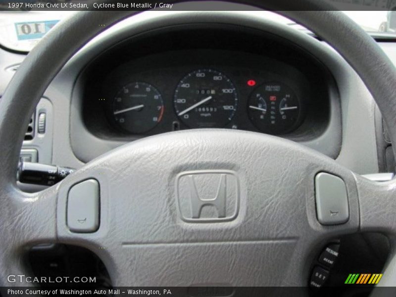 Cyclone Blue Metallic / Gray 1997 Honda Civic LX Sedan