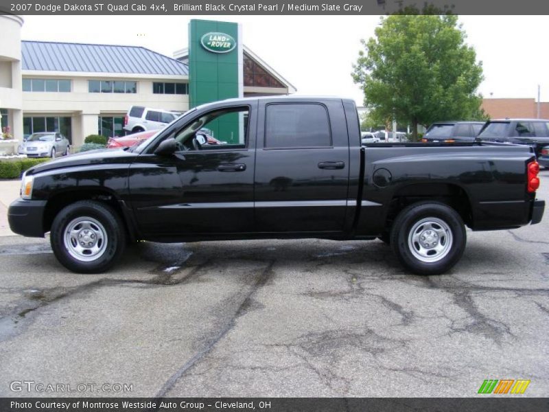 Brilliant Black Crystal Pearl / Medium Slate Gray 2007 Dodge Dakota ST Quad Cab 4x4