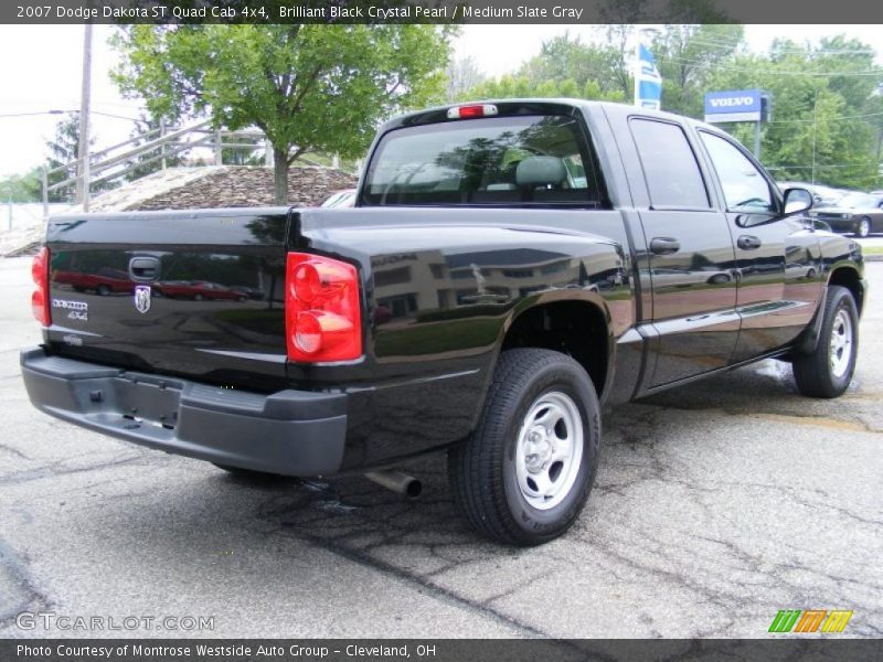 Brilliant Black Crystal Pearl / Medium Slate Gray 2007 Dodge Dakota ST Quad Cab 4x4