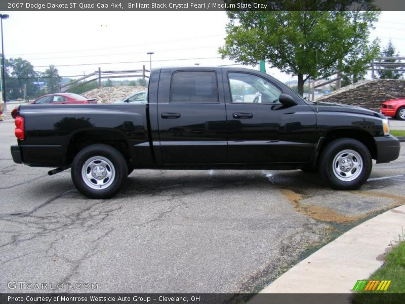 Brilliant Black Crystal Pearl / Medium Slate Gray 2007 Dodge Dakota ST Quad Cab 4x4