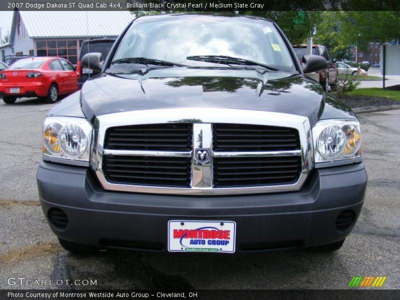 Brilliant Black Crystal Pearl / Medium Slate Gray 2007 Dodge Dakota ST Quad Cab 4x4