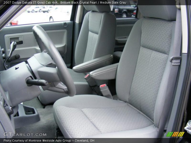 Brilliant Black Crystal Pearl / Medium Slate Gray 2007 Dodge Dakota ST Quad Cab 4x4