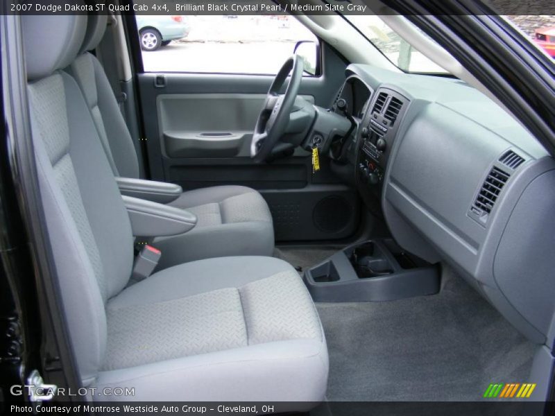 Brilliant Black Crystal Pearl / Medium Slate Gray 2007 Dodge Dakota ST Quad Cab 4x4