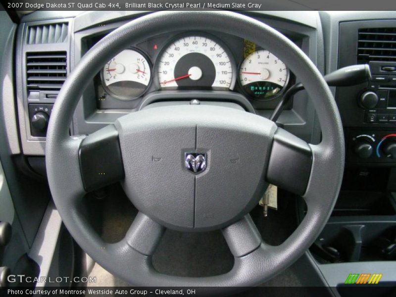 Brilliant Black Crystal Pearl / Medium Slate Gray 2007 Dodge Dakota ST Quad Cab 4x4