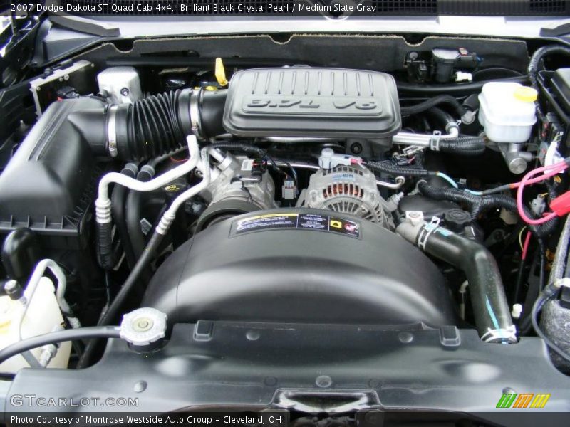 Brilliant Black Crystal Pearl / Medium Slate Gray 2007 Dodge Dakota ST Quad Cab 4x4