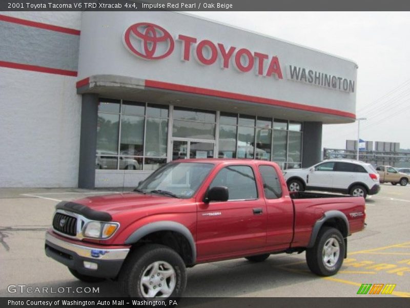 Impulse Red Pearl / Oak Beige 2001 Toyota Tacoma V6 TRD Xtracab 4x4