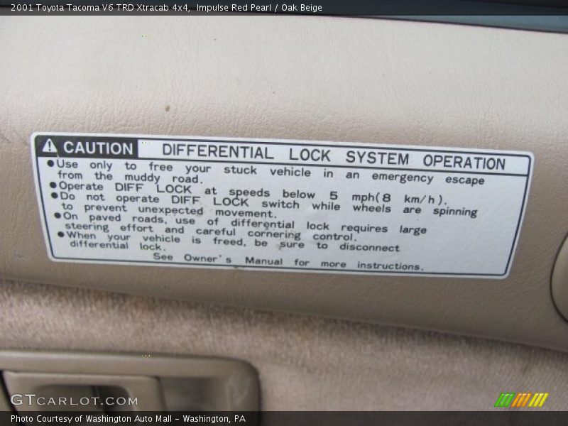 Impulse Red Pearl / Oak Beige 2001 Toyota Tacoma V6 TRD Xtracab 4x4