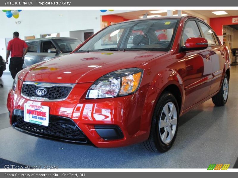 Tropical Red / Gray 2011 Kia Rio LX