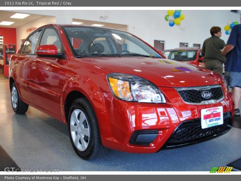 Tropical Red / Gray 2011 Kia Rio LX