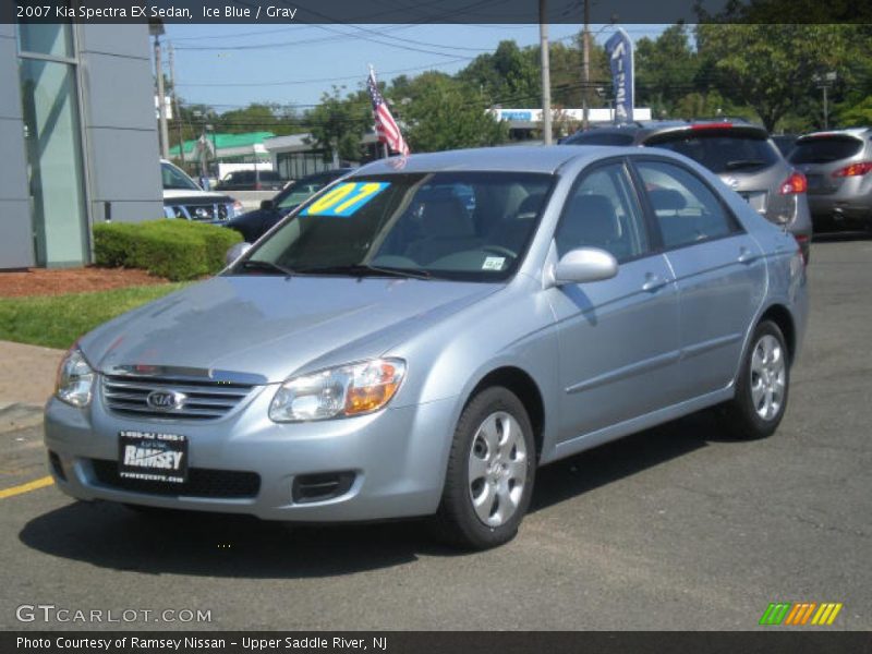 Ice Blue / Gray 2007 Kia Spectra EX Sedan