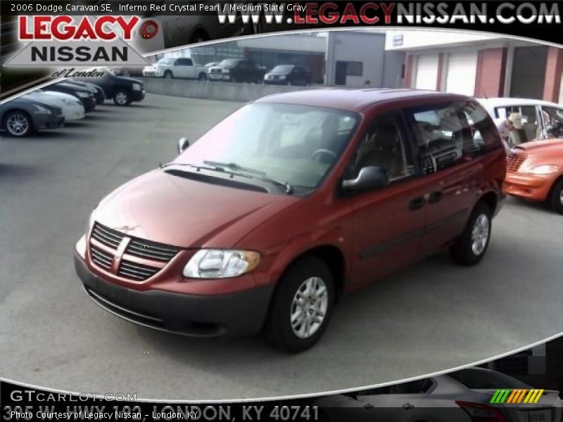 Inferno Red Crystal Pearl / Medium Slate Gray 2006 Dodge Caravan SE