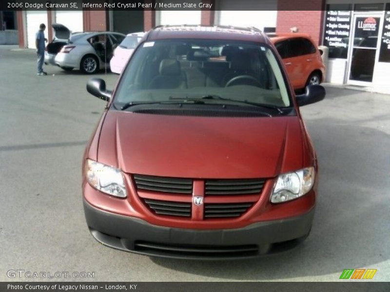 Inferno Red Crystal Pearl / Medium Slate Gray 2006 Dodge Caravan SE
