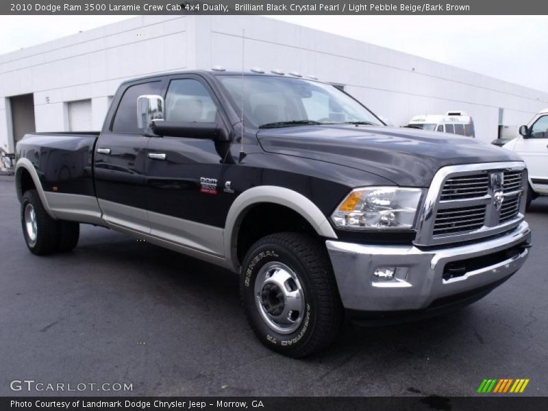 Brilliant Black Crystal Pearl / Light Pebble Beige/Bark Brown 2010 Dodge Ram 3500 Laramie Crew Cab 4x4 Dually