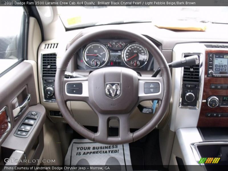 Brilliant Black Crystal Pearl / Light Pebble Beige/Bark Brown 2010 Dodge Ram 3500 Laramie Crew Cab 4x4 Dually