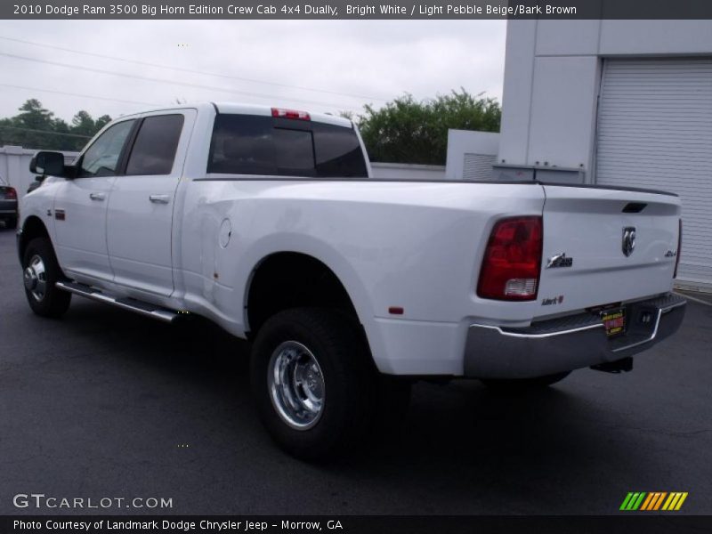 Bright White / Light Pebble Beige/Bark Brown 2010 Dodge Ram 3500 Big Horn Edition Crew Cab 4x4 Dually