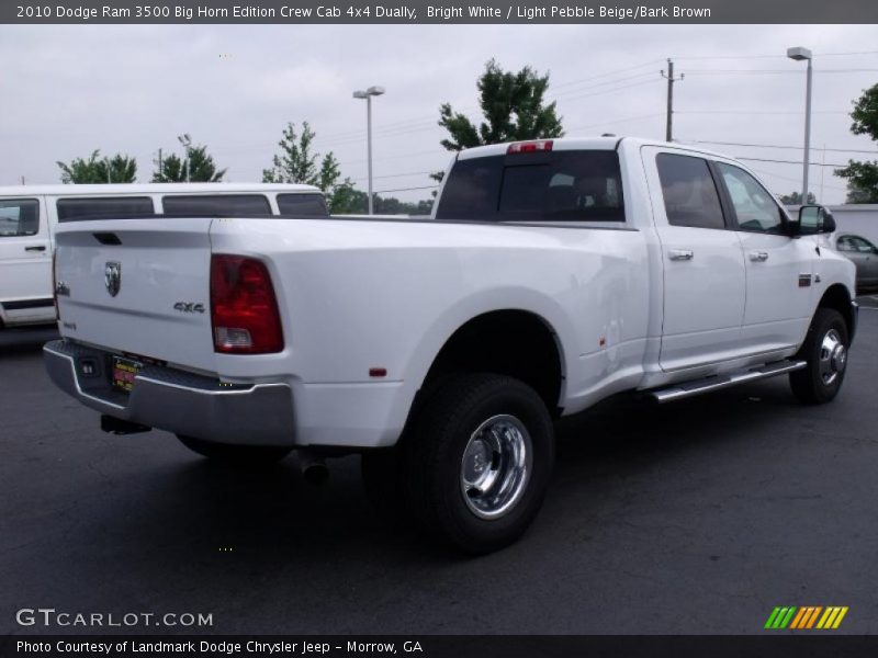 Bright White / Light Pebble Beige/Bark Brown 2010 Dodge Ram 3500 Big Horn Edition Crew Cab 4x4 Dually