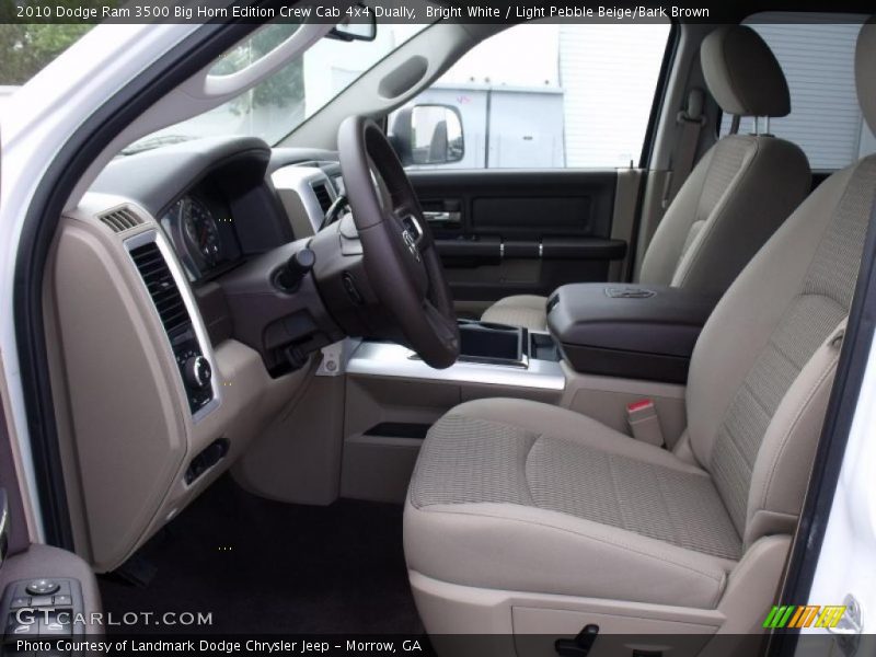 Bright White / Light Pebble Beige/Bark Brown 2010 Dodge Ram 3500 Big Horn Edition Crew Cab 4x4 Dually