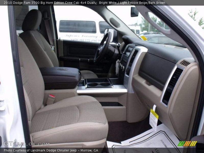 Bright White / Light Pebble Beige/Bark Brown 2010 Dodge Ram 3500 Big Horn Edition Crew Cab 4x4 Dually