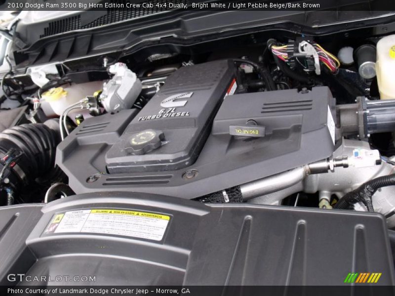 Bright White / Light Pebble Beige/Bark Brown 2010 Dodge Ram 3500 Big Horn Edition Crew Cab 4x4 Dually