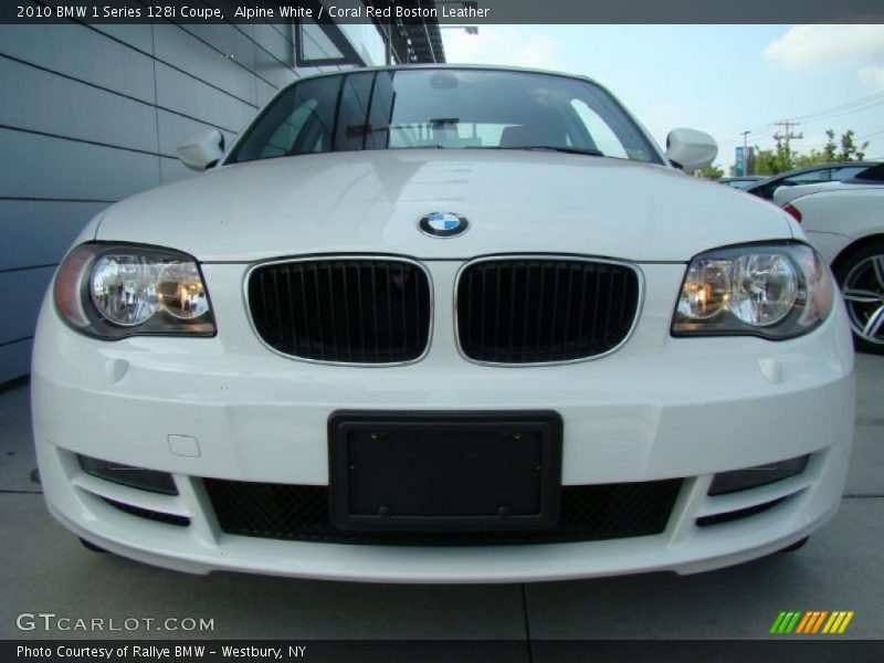 Alpine White / Coral Red Boston Leather 2010 BMW 1 Series 128i Coupe