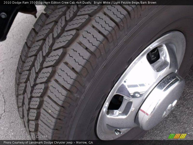 Bright White / Light Pebble Beige/Bark Brown 2010 Dodge Ram 3500 Big Horn Edition Crew Cab 4x4 Dually