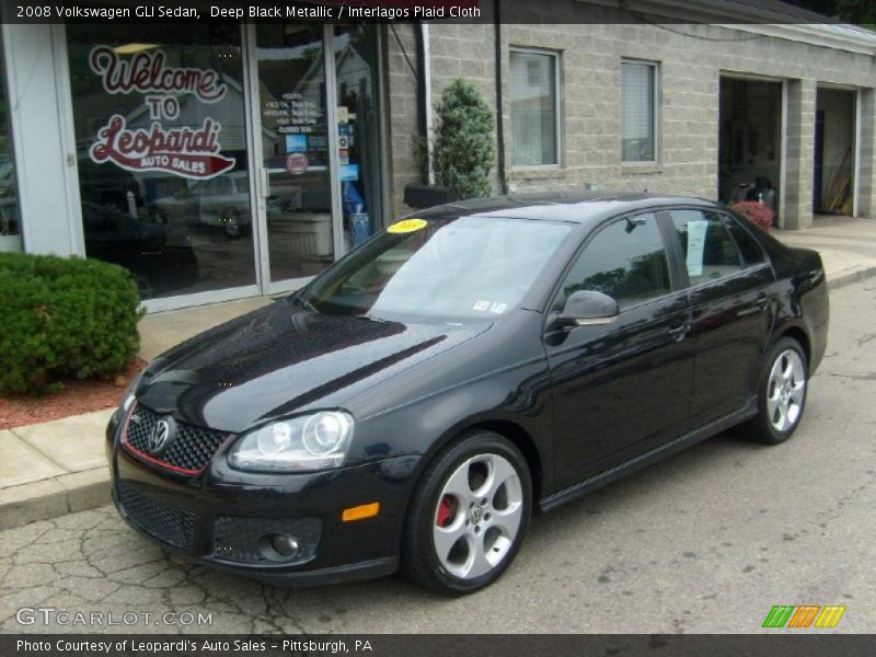 Deep Black Metallic / Interlagos Plaid Cloth 2008 Volkswagen GLI Sedan