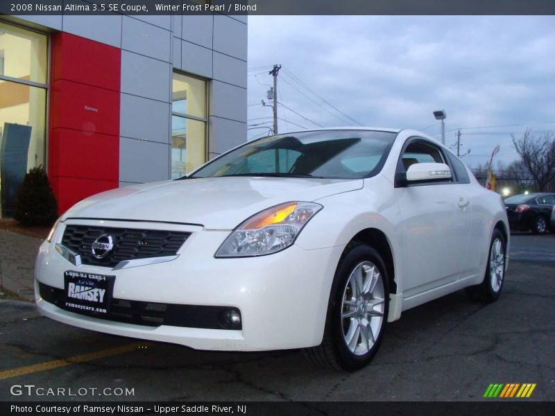 Winter Frost Pearl / Blond 2008 Nissan Altima 3.5 SE Coupe