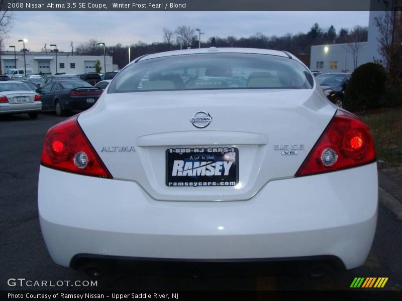 Winter Frost Pearl / Blond 2008 Nissan Altima 3.5 SE Coupe