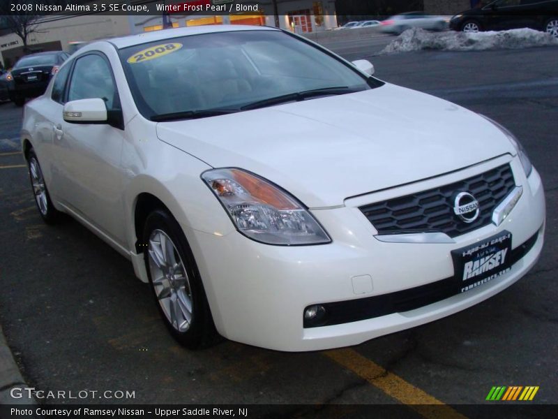 Winter Frost Pearl / Blond 2008 Nissan Altima 3.5 SE Coupe