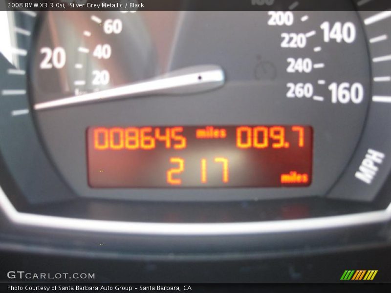 Silver Grey Metallic / Black 2008 BMW X3 3.0si