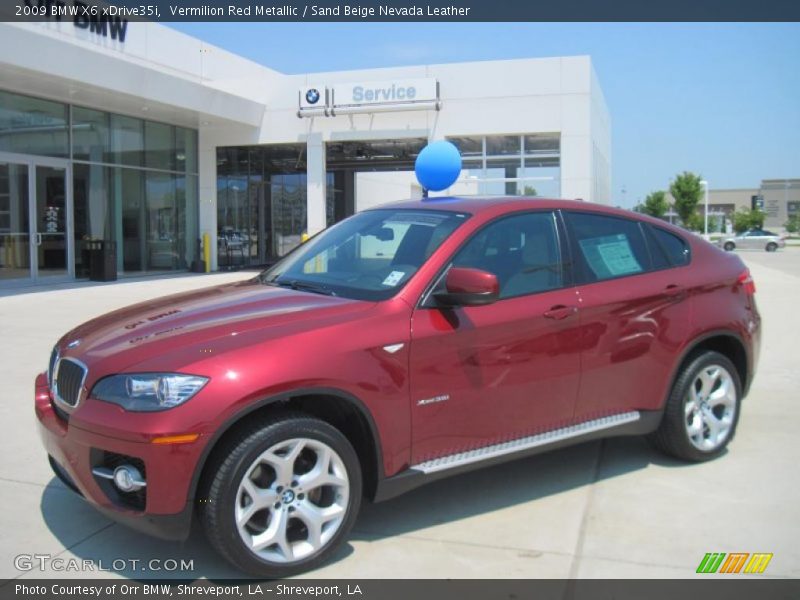 Vermilion Red Metallic / Sand Beige Nevada Leather 2009 BMW X6 xDrive35i