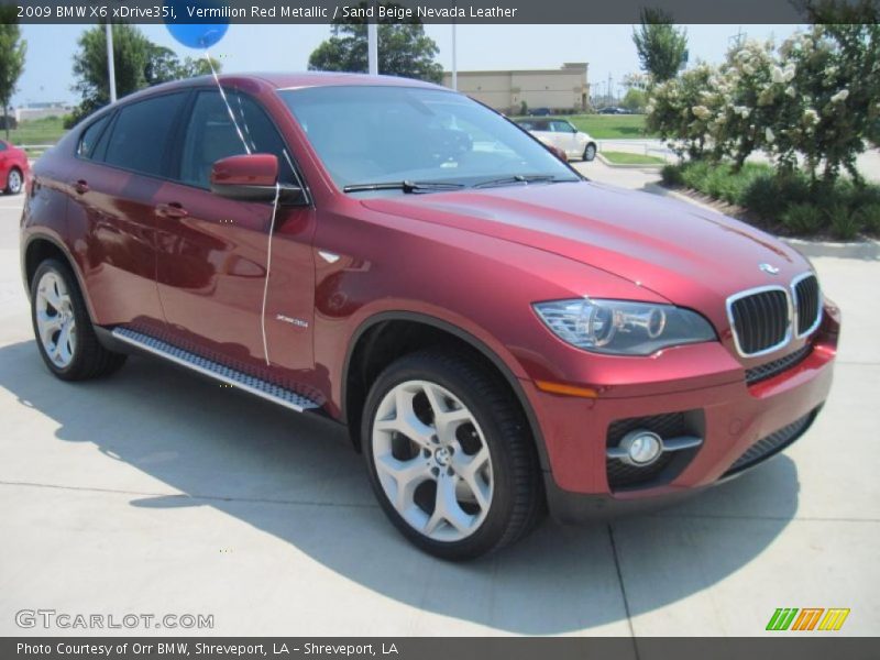 Vermilion Red Metallic / Sand Beige Nevada Leather 2009 BMW X6 xDrive35i