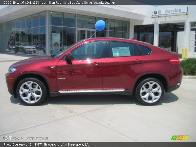 Vermilion Red Metallic / Sand Beige Nevada Leather 2009 BMW X6 xDrive35i