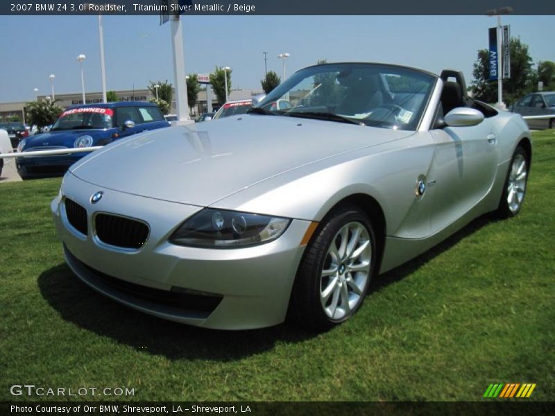Titanium Silver Metallic / Beige 2007 BMW Z4 3.0i Roadster